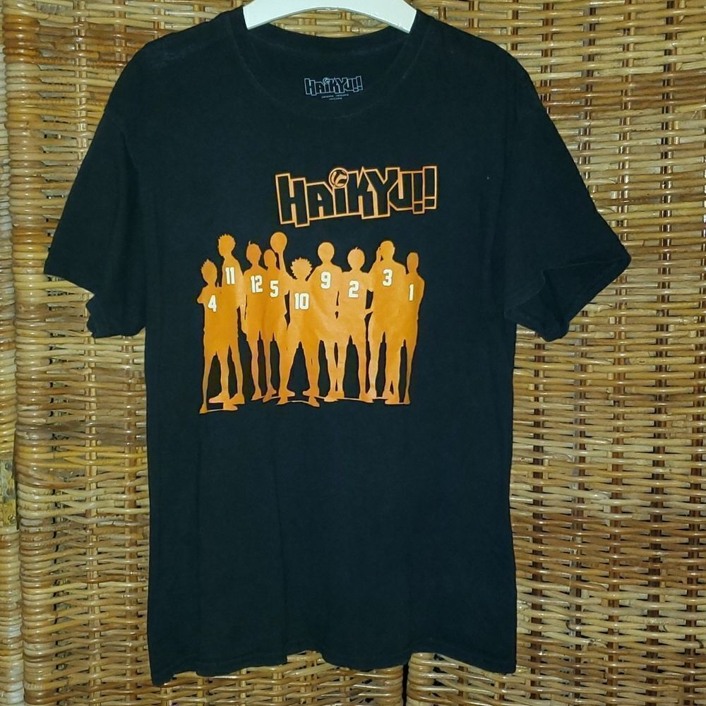Haikyu Team of Karasuno Group Silhouette T-shirt L